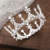 The bride's headwear, Baroque tiara accessories, round luxurious and elegant zircon wedding round crown wedding dress accessories Application Scenario